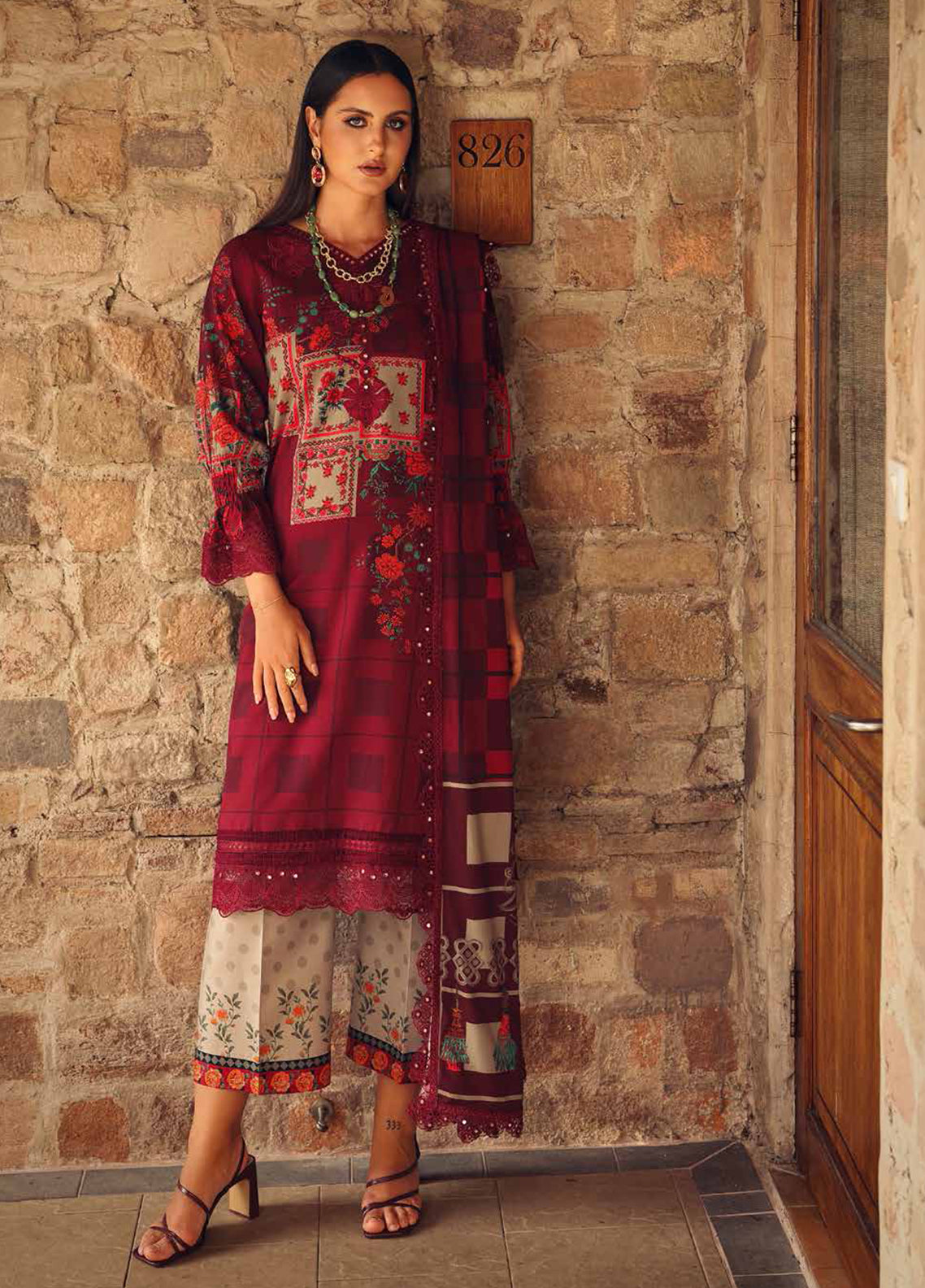 Combination By Charizma Embroidered Linen 3 Piece Unstitched Suit CH26CLV1 D-CCW7-06
