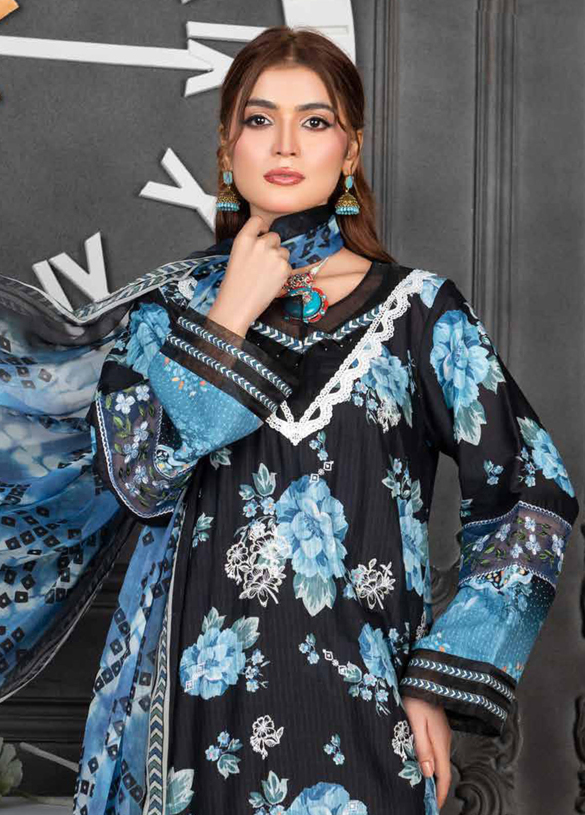 Crimson By Noorjahan Embroidered Lawn 3 Piece Unstitched Suit NJ26CEL D-13