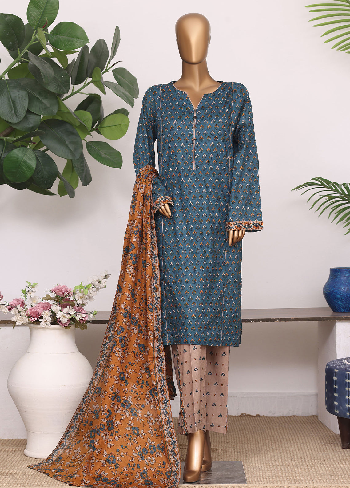 Daily Wear By HZ Textiles Printed Lawn 3 Piece Stitched Suit HZ26DWP D-LPT-D-2603