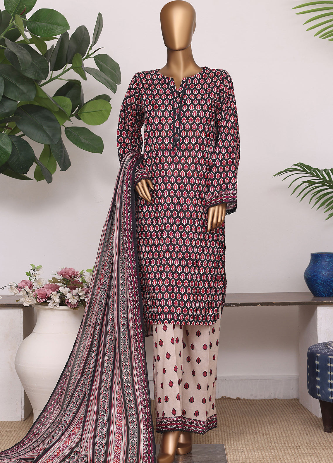 Daily Wear By HZ Textiles Printed Lawn 3 Piece Stitched Suit HZ26DWP D-LPT-D-2606
