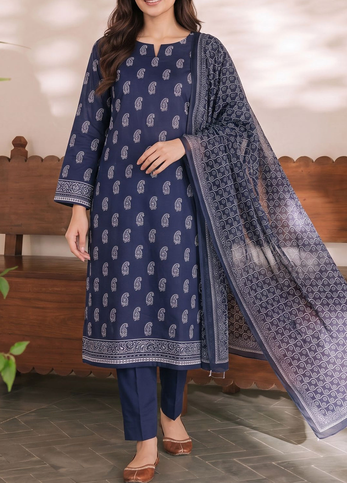 Daman By VS Textile Exclusive Printed Cambric 3 Piece Unstitched Suit VS26DEPV2 D-974