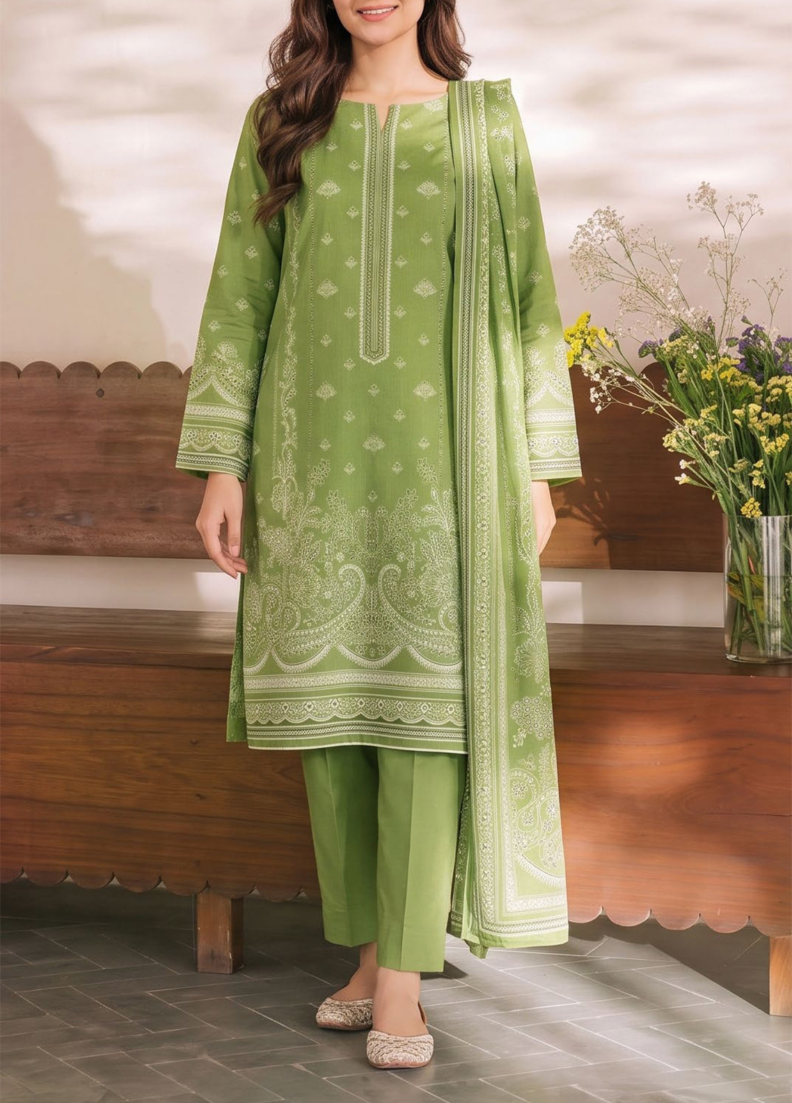 Daman By VS Textile Exclusive Printed Cambric 3 Piece Unstitched Suit VS26DEPV2 D-984