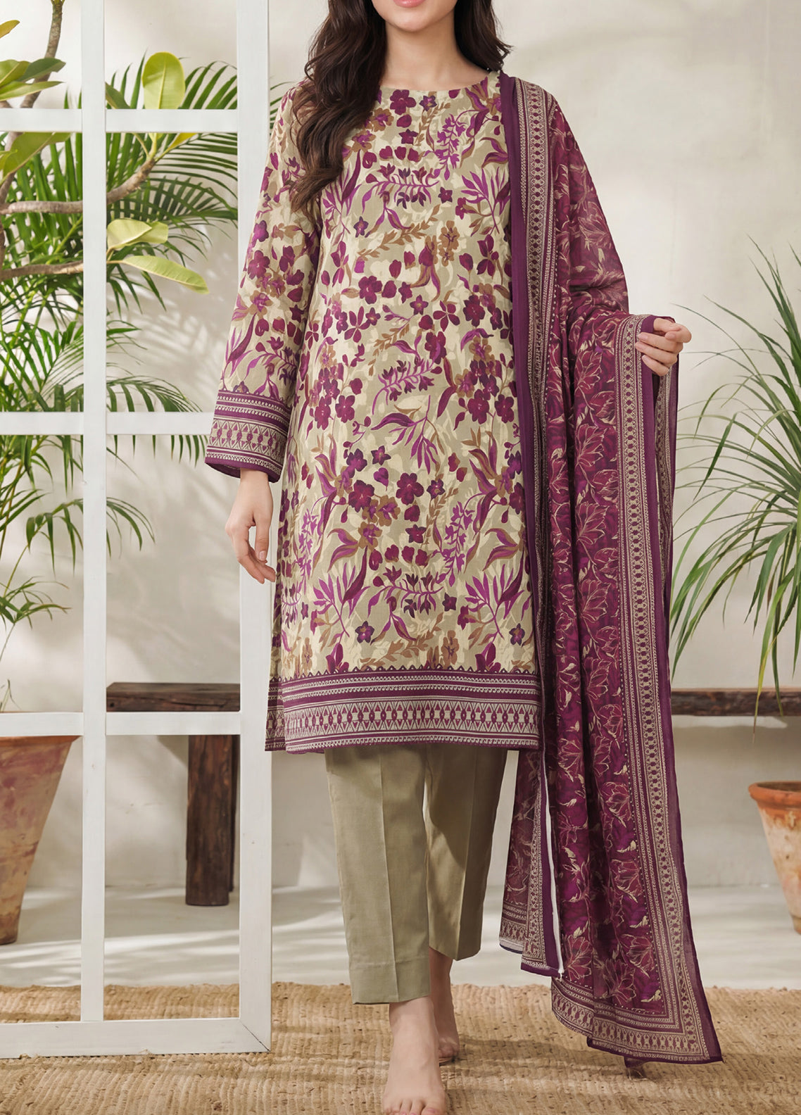 Daman By VS Textile Exclusive Printed Lawn 3 Piece Unstitched Suit VS26DEPV5 D-852