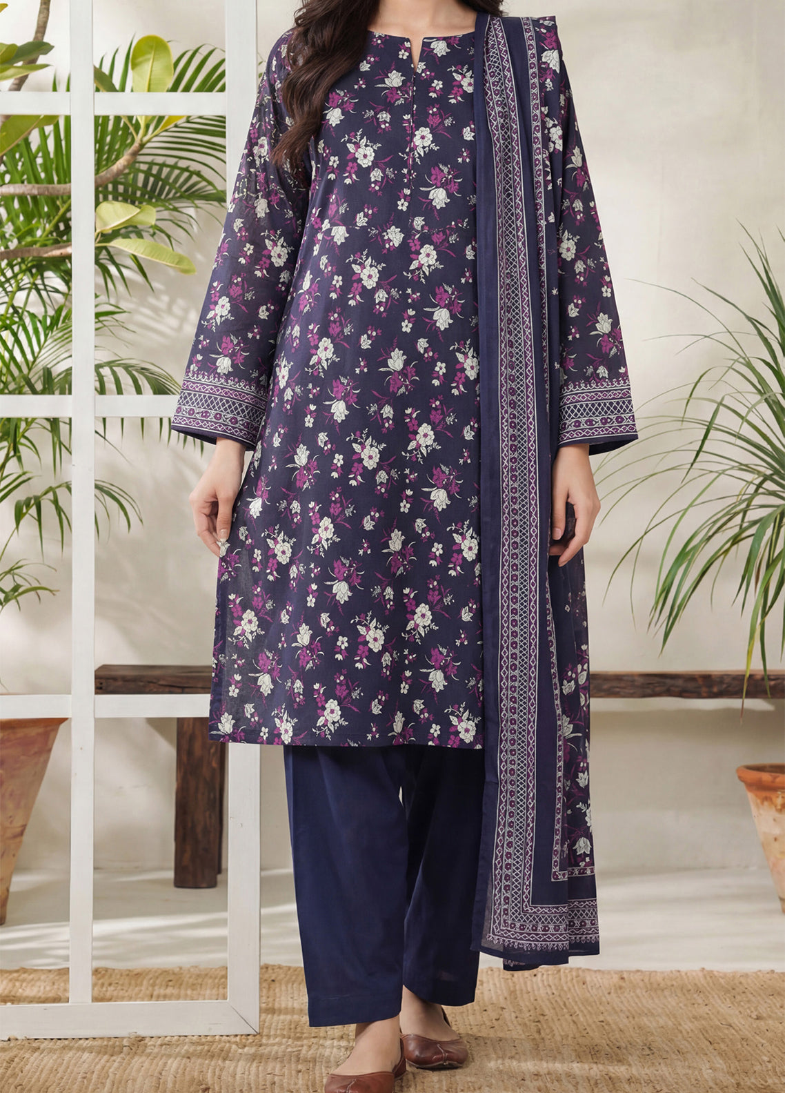 Daman By VS Textile Exclusive Printed Lawn 3 Piece Unstitched Suit VS26DEPV5 D-858