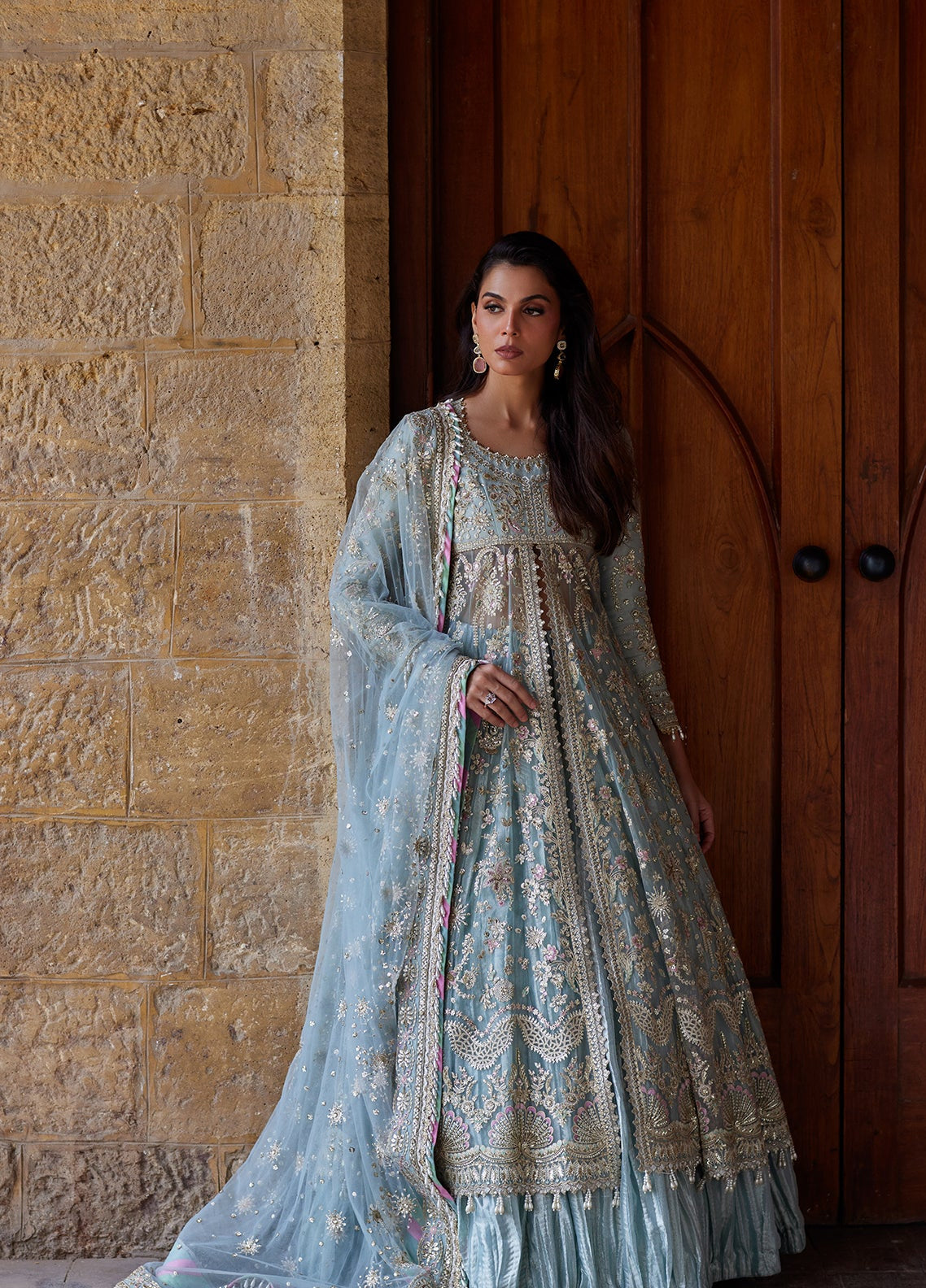 Dastangoi By Afrozeh Formals Embroidered Poly Net 3 Piece Unstitched Suit AF26DGF D-1219 LAFZ