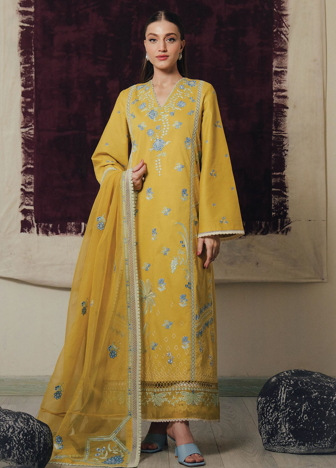 Daybreak By Afrozeh Embroidered Lawn 3 Piece Unstitched Suit AF26DB D-FWU-0019 SUNHAZE