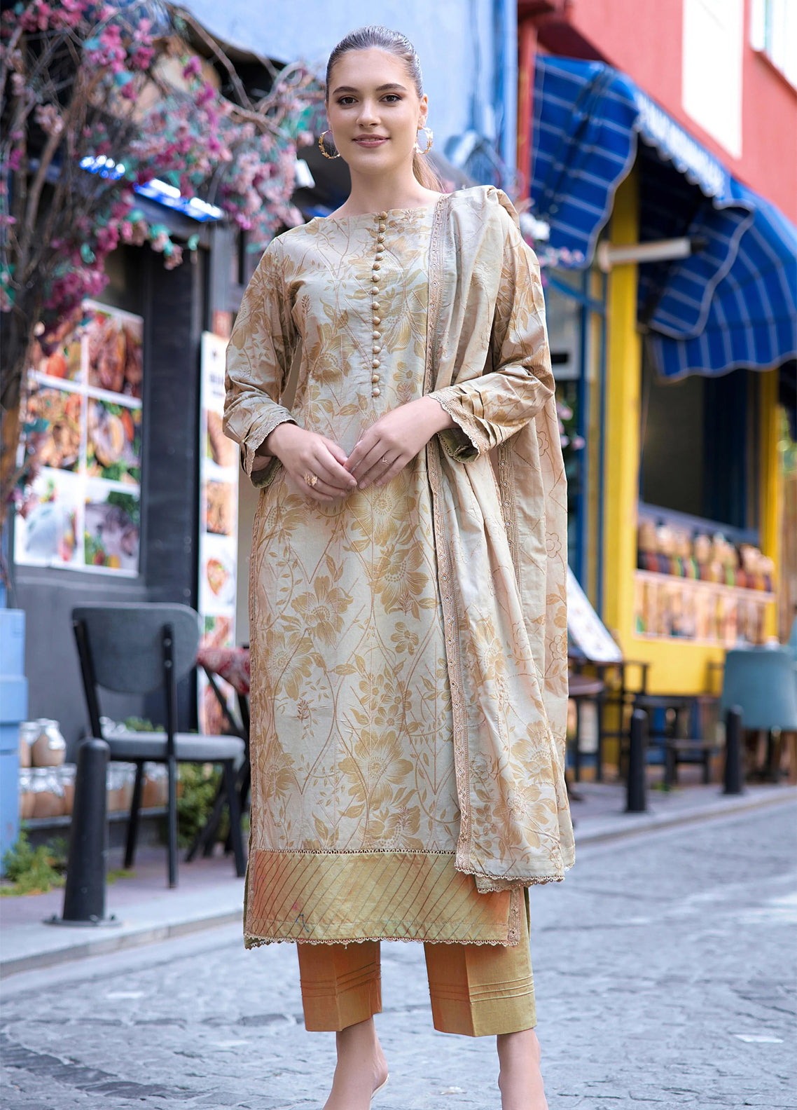 Dhagakari By Alzohaib Embroidered Lawn 3 Piece Unstitched Suit AZ26DEE D-DKC-07