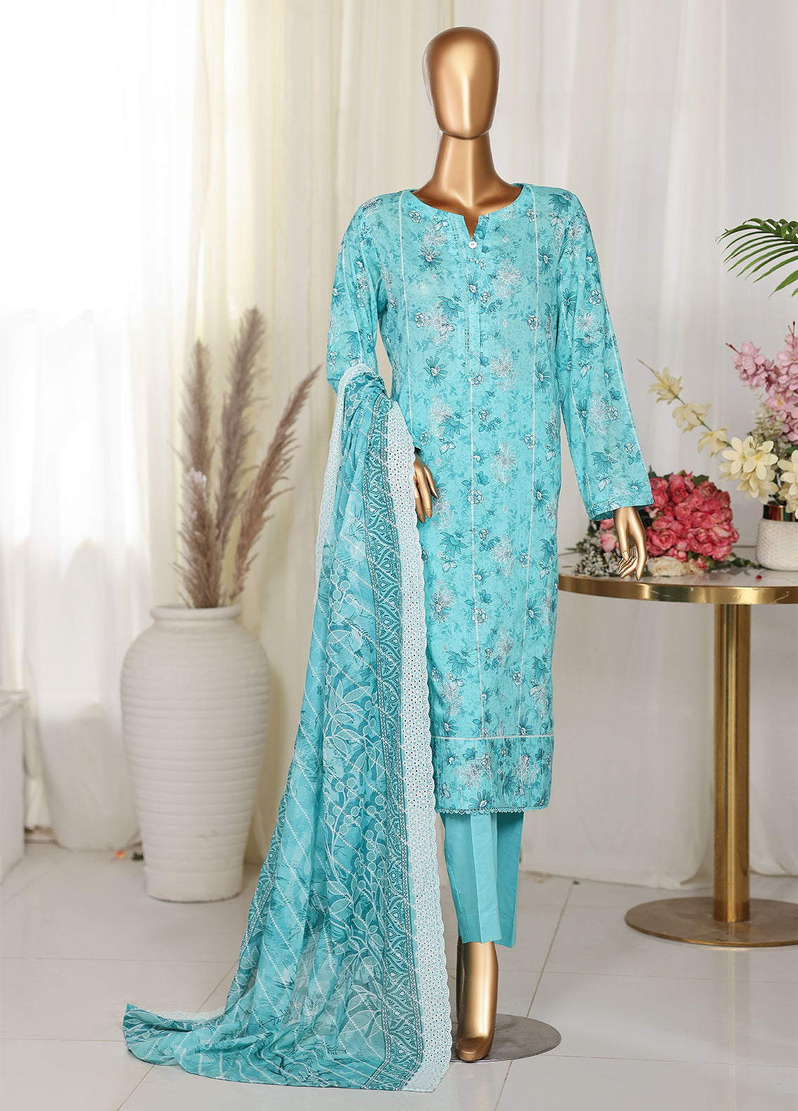 Dhagakari By HZ Textile Embroidered Lawn 3 Piece Unstitched Suit HZ26DEV3 D-DEC-11072