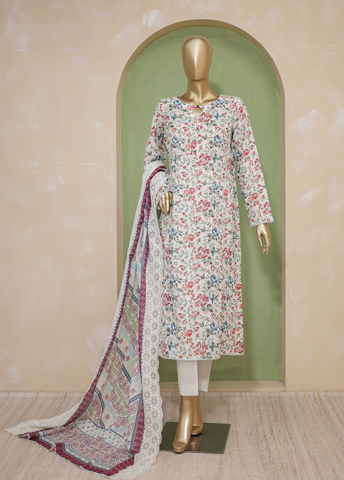 Dhagakari By HZ Textile Embroidered Lawn Unstitched 3 Piece Suit - HZ24DL PDE-734