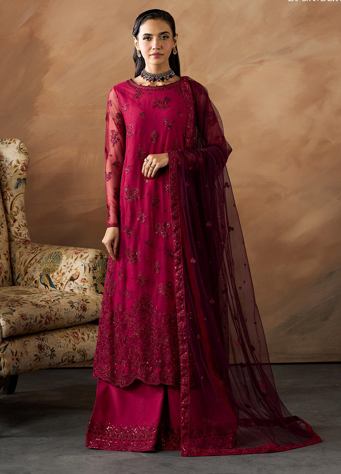 Dharkash By Zarif Embroidered Net 3 Piece Unstitched Suit ZF26DK ZRF-DK-01 ZALVIA