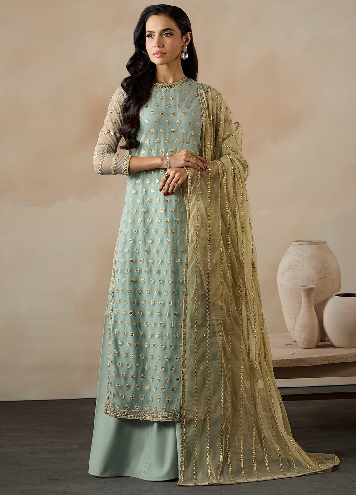 Dharkash By Zarif Embroidered Net 3 Piece Unstitched Suit ZF26DK ZRF-DK-02 AZHARA