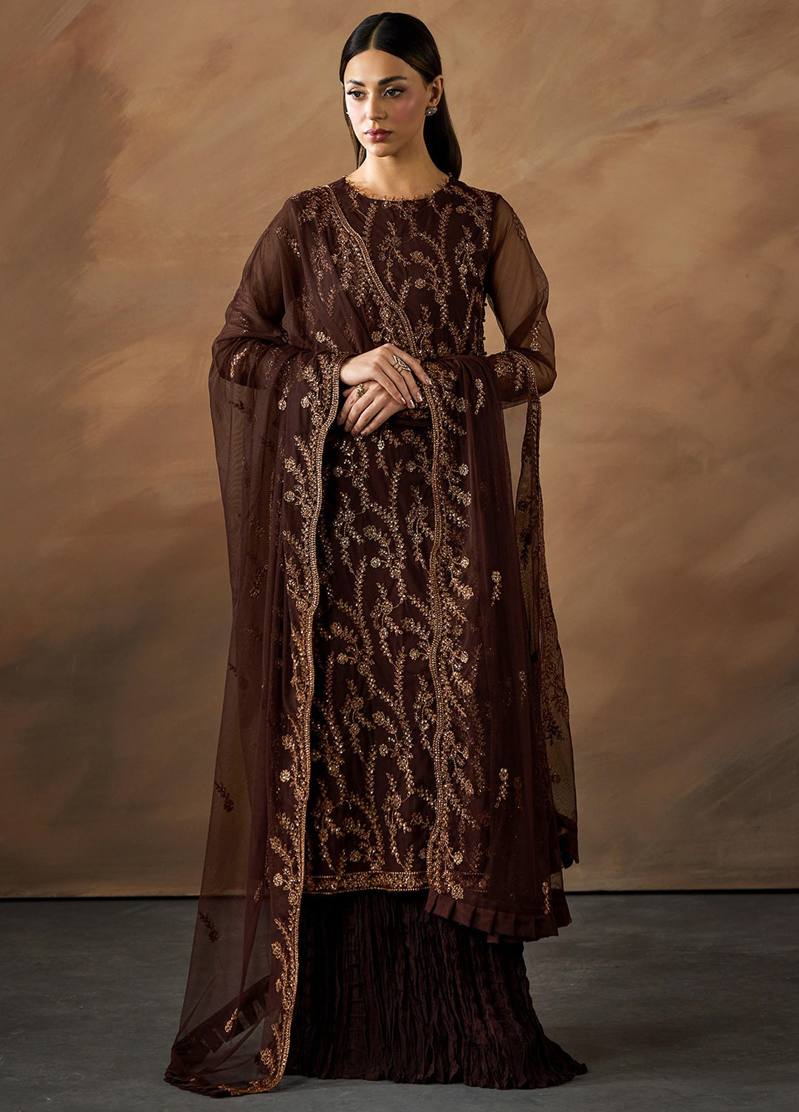 Dharkash By Zarif Embroidered Net 3 Piece Unstitched Suit ZF26DK ZRF-DK-05 NAHID