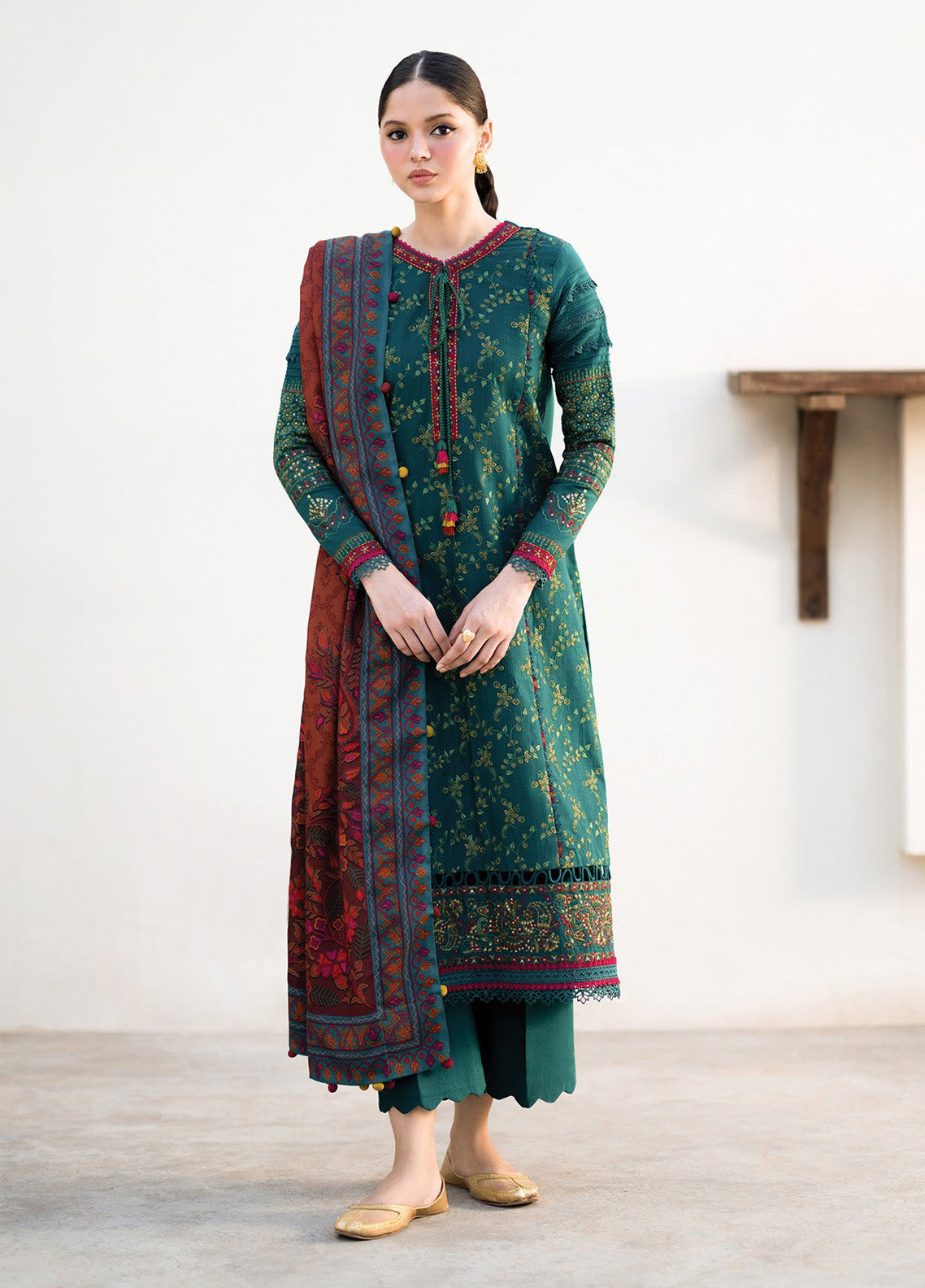 Dhoop Kinaray by Xenia Formals Embroidered Khaddar Suits Unstitched 3 Piece - XF24DK 06 ZEMURD
