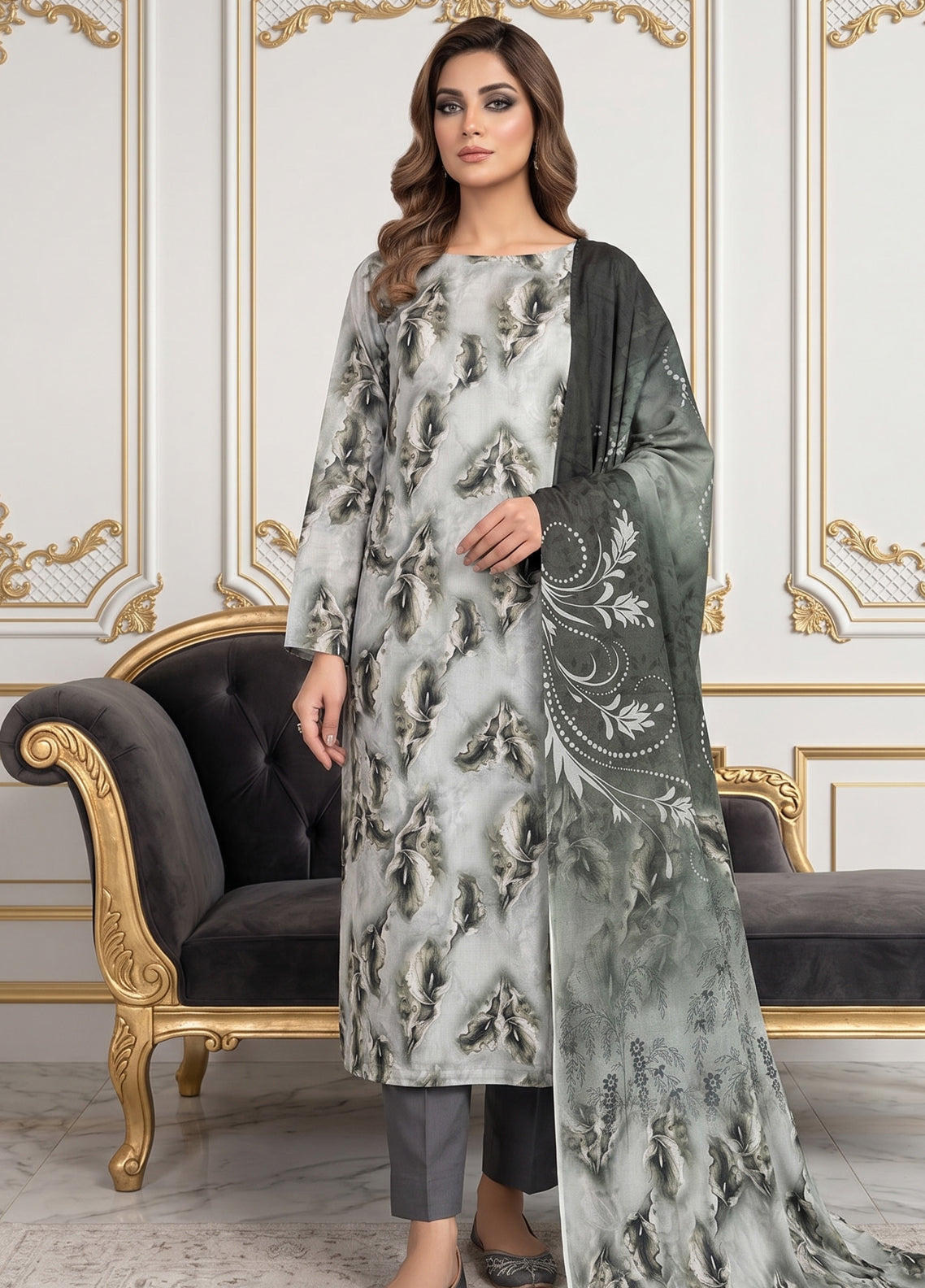 Dr Print By Schick Printed Lawn 2 Piece Unstitched Suit SDH26DPV14 D-04