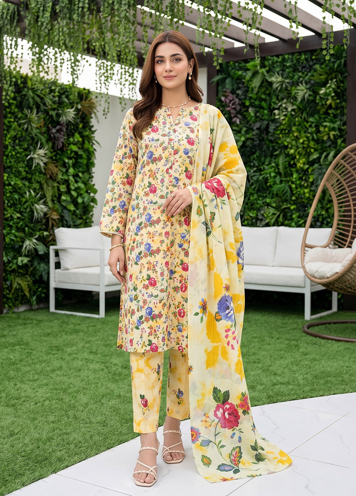 Dr Print By Schick Printed Lawn 3 Piece Unstitched Suit SDH26DPV19 D-03