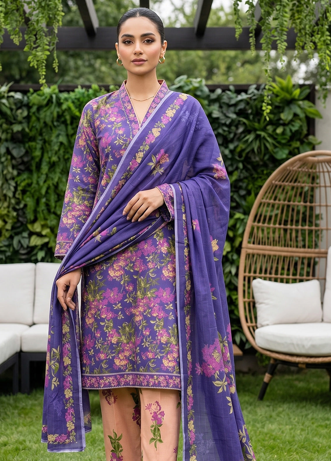 Dr Print By Schick Printed Lawn 3 Piece Unstitched Suit SDH26DPV19 D-04