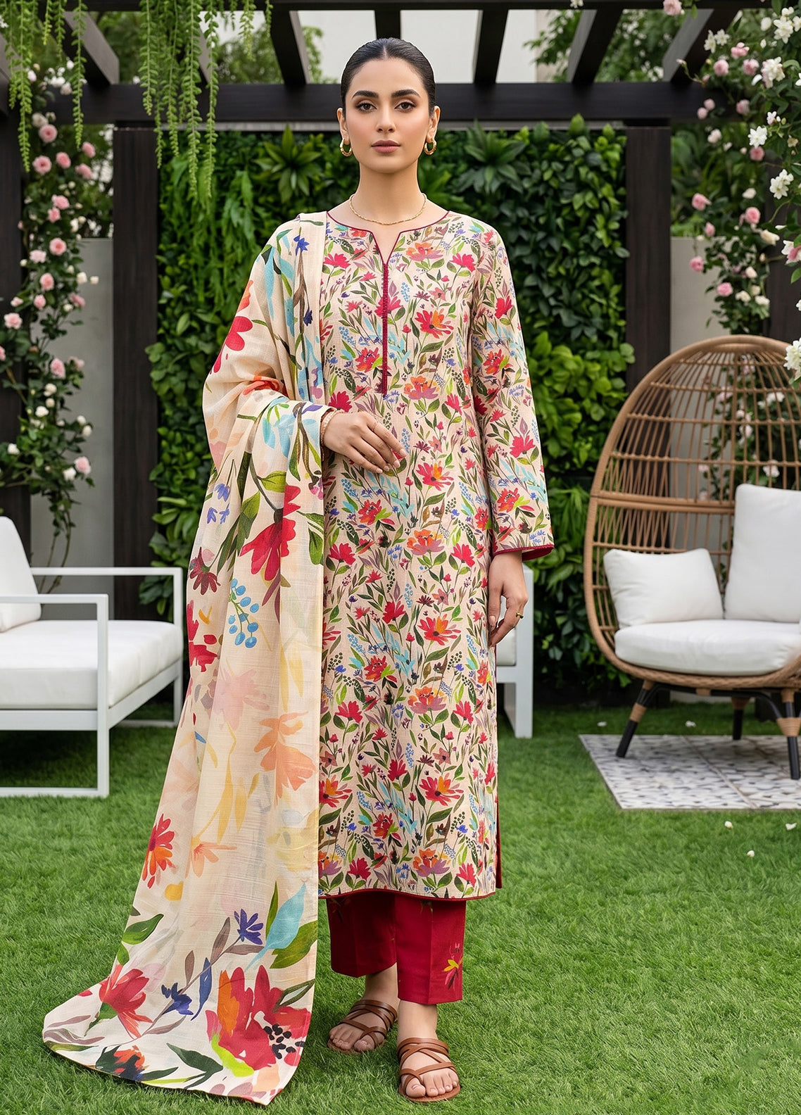 Dr Print By Schick Printed Lawn 3 Piece Unstitched Suit SDH26DPV19 D-06