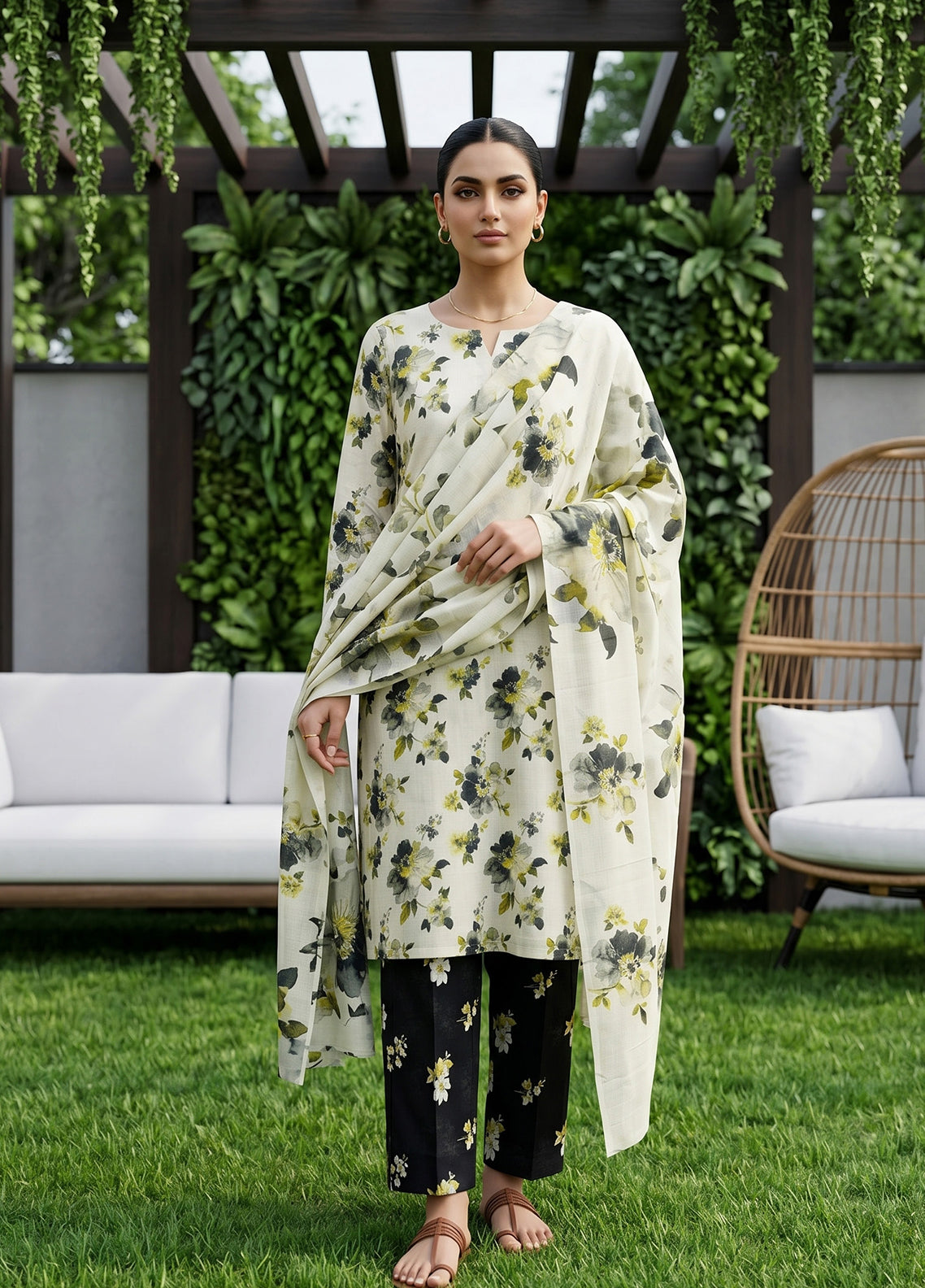 Dr Print By Schick Printed Lawn 3 Piece Unstitched Suit SDH26DPV19 D-07