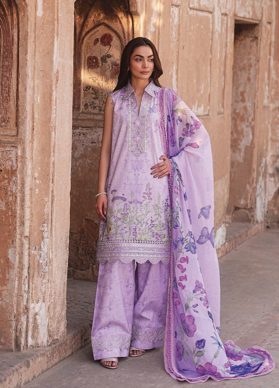 Eid Luxe By Zarqash Luxury Embroidered Lawn 3 Piece Unstitched Suit ZQ26ELL D-ZQ-06