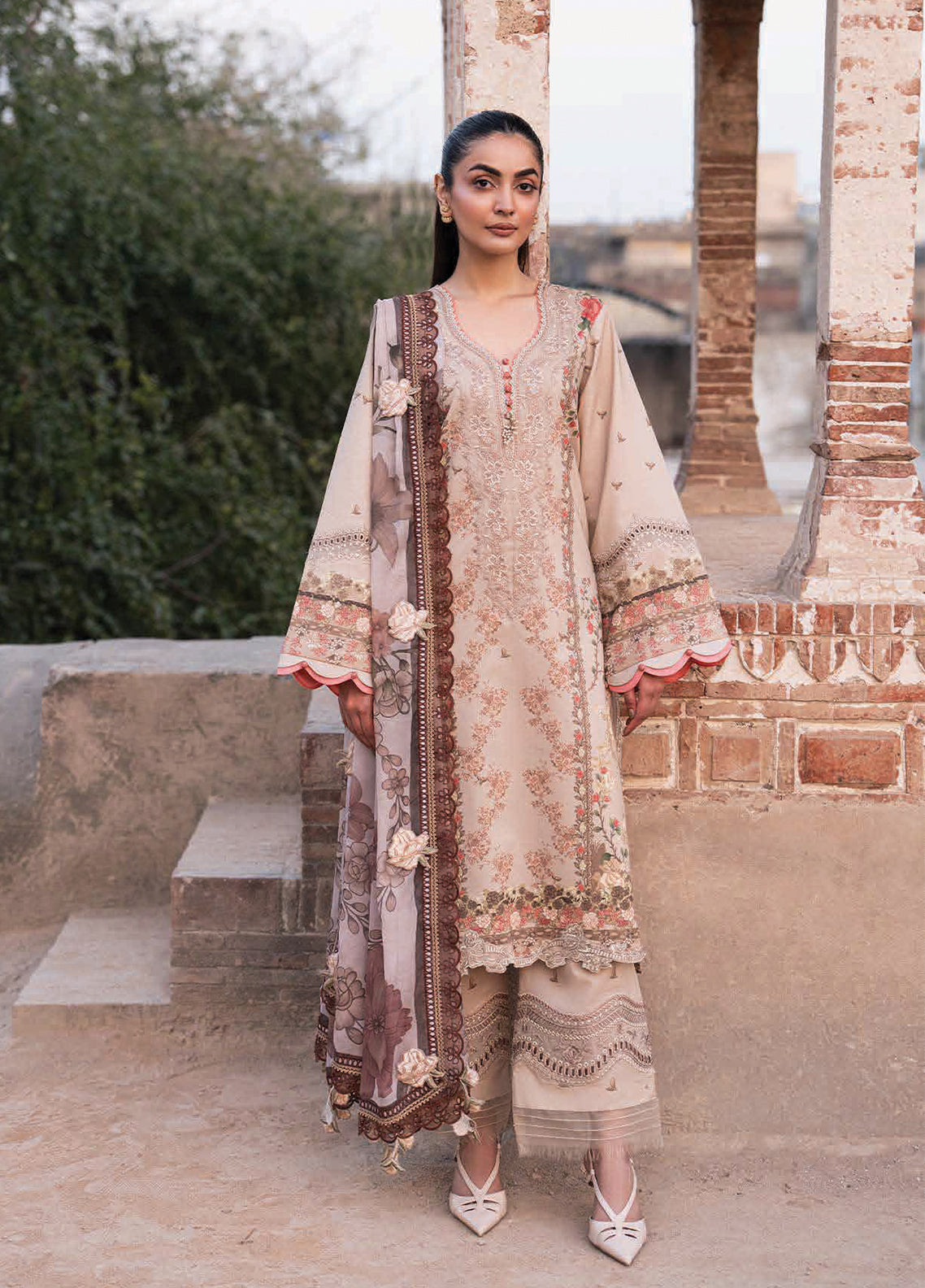 Eid Luxe By Zarqash Luxury Embroidered Lawn 3 Piece Unstitched Suit ZQ26ELL D-ZQ-09