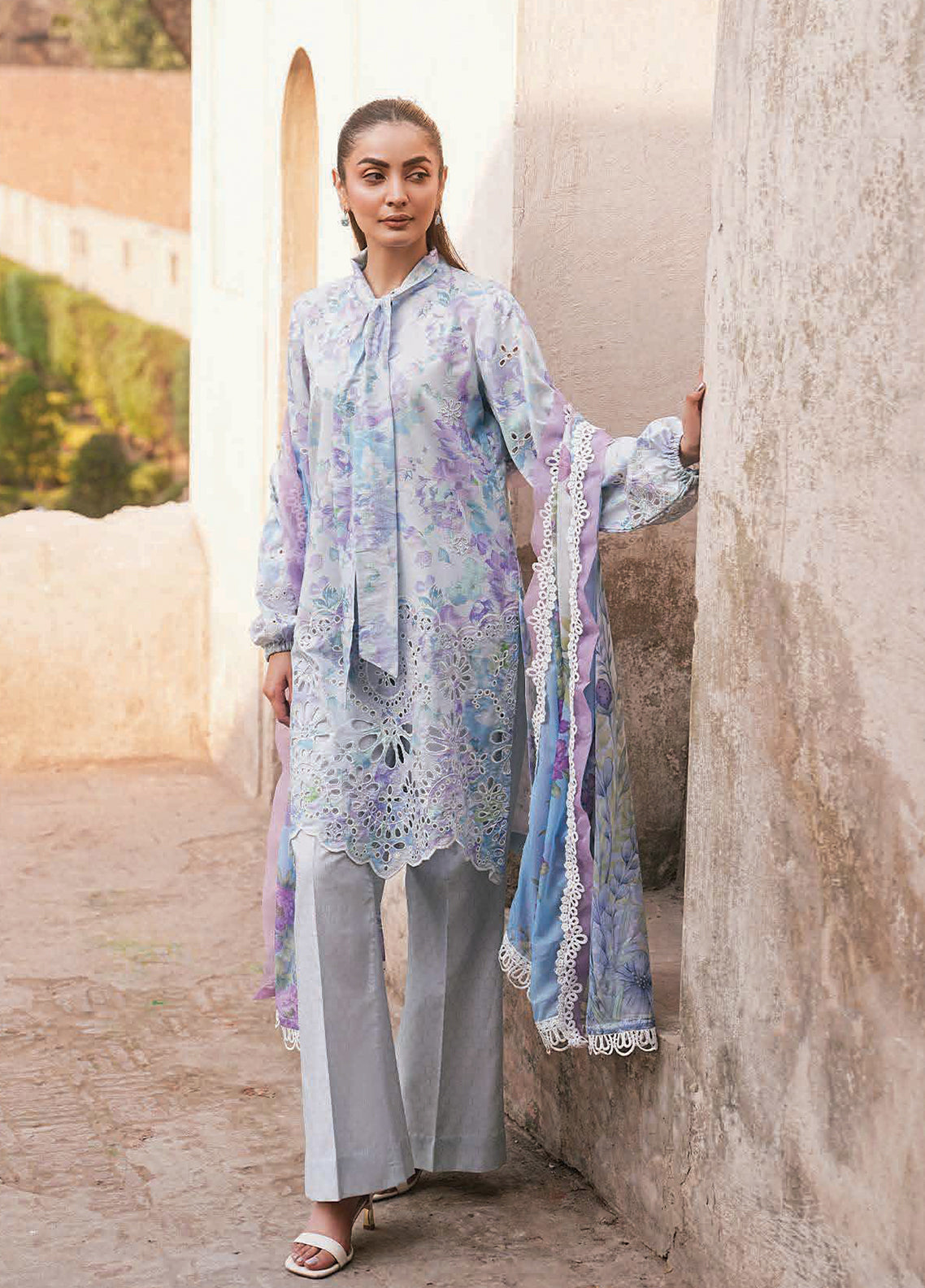 Eid Luxe By Zarqash Luxury Embroidered Lawn 3 Piece Unstitched Suit ZQ26ELL D-ZQ-10