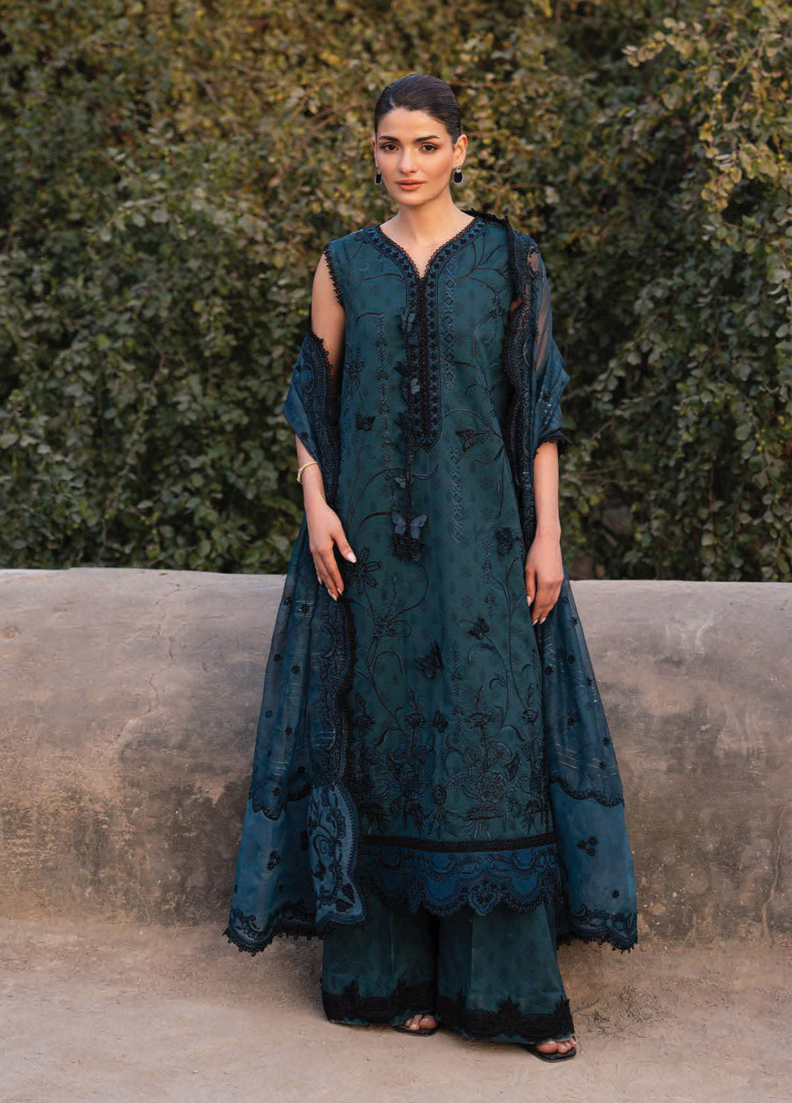 Eid Luxe By Zarqash Luxury Embroidered Lawn 3 Piece Unstitched Suit ZQ26ELL D-ZQ-14