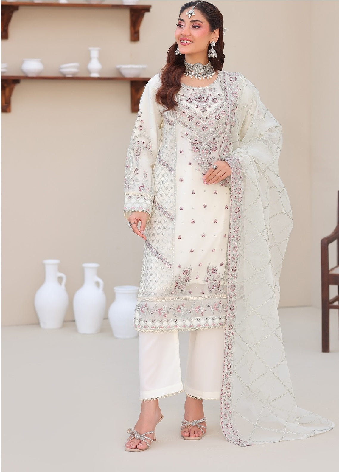 Ek Din By Schick Luxury Formals Embroidered Organza 3 Piece Stitched Suit SDH26EDLFE D-03