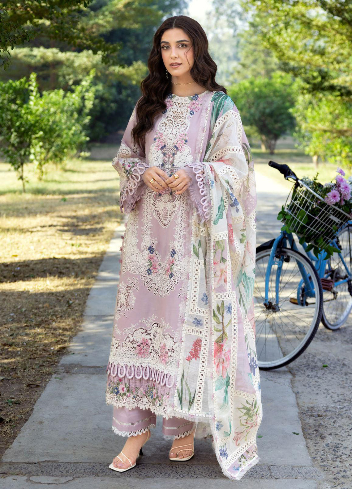 Elaf Embroidered Lawn 3 Piece Unstitched Suit EF26LL ELY-1A MAISON PINK