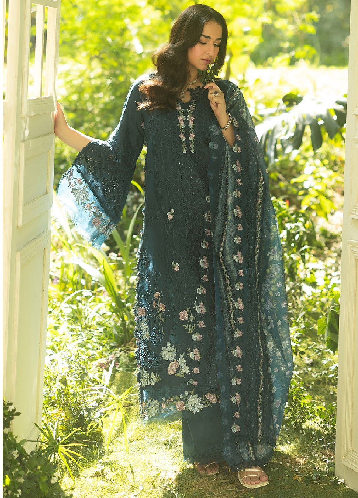 Elaf Premium Luxury Lawn 3 Piece Unstitched Suit EF26LLV2 D-ELQ-3B EMERALD FERN