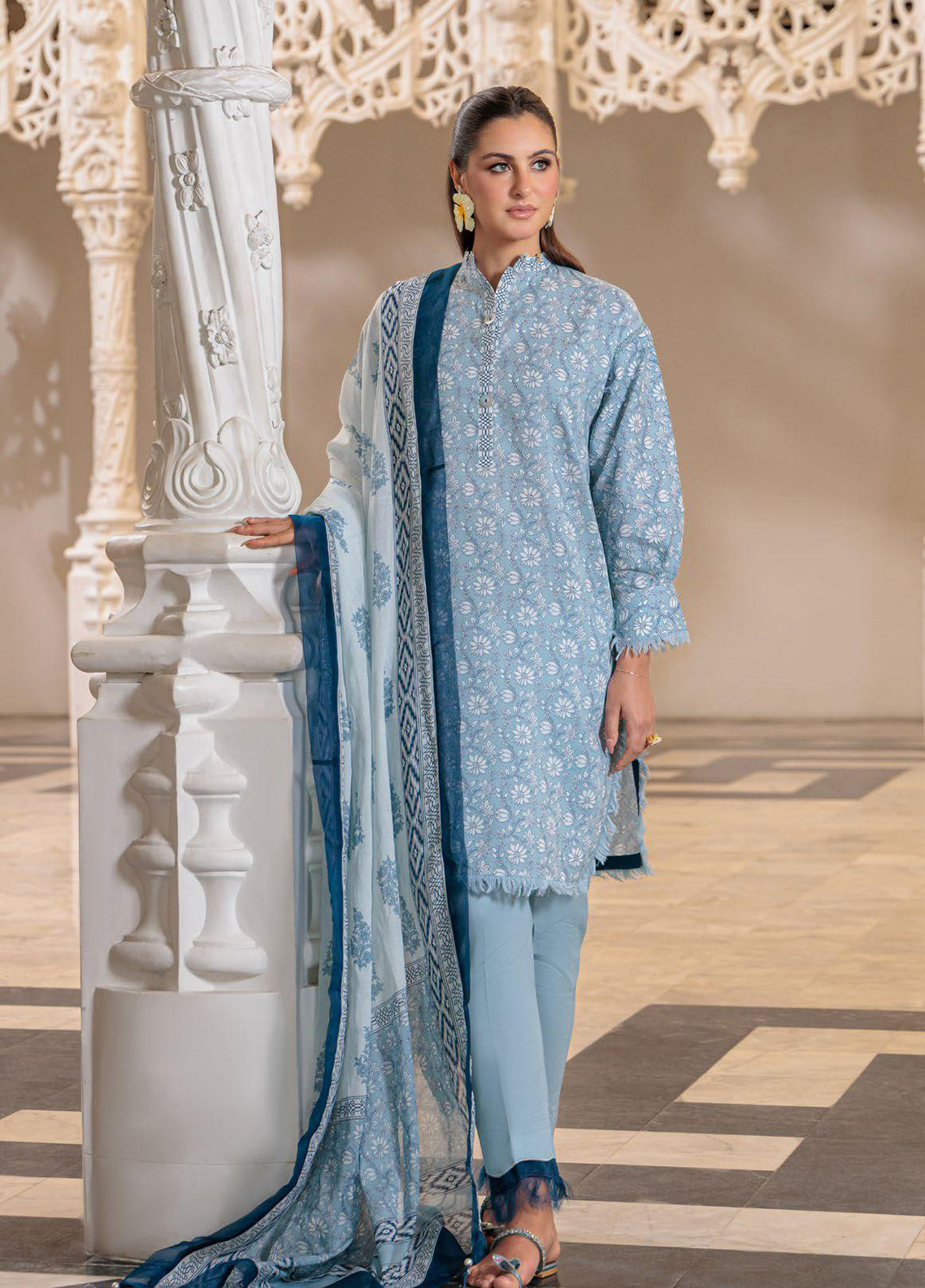 Elora A Floral By Gul Ahmed Printed Lawn 3 Piece Unstitched Suit GA26EAF D-CL 62085A