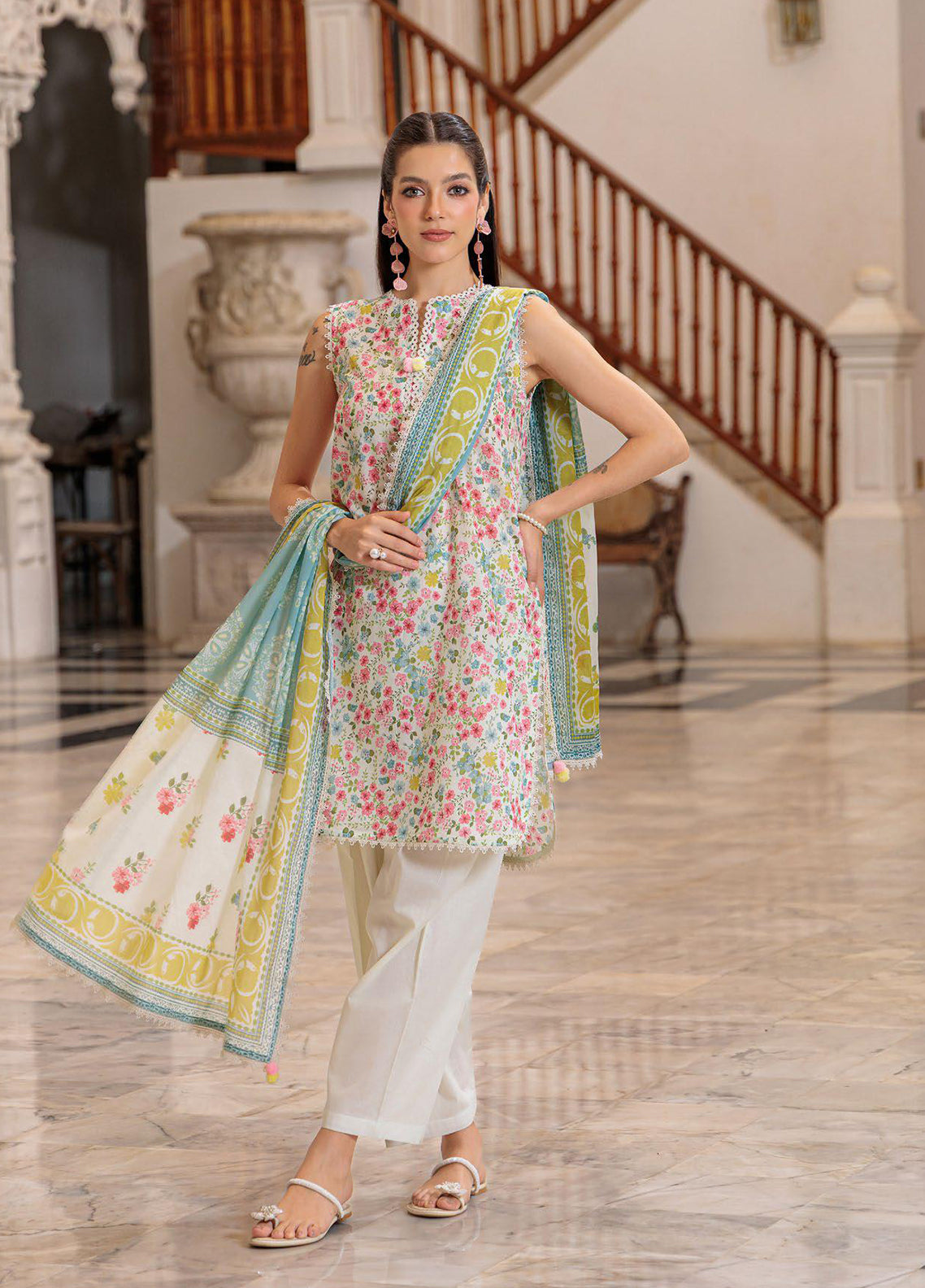 Elora A Floral By Gul Ahmed Printed Lawn 3 Piece Unstitched Suit GA26EAF D-CL 62120A