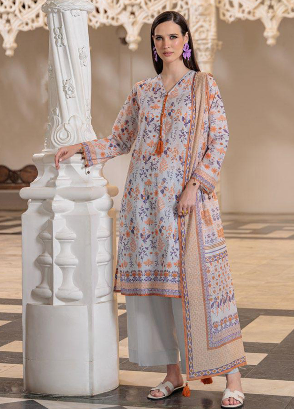 Elora A Floral By Gul Ahmed Printed Lawn 3 Piece Unstitched Suit GA26EAF D-CL 62121B