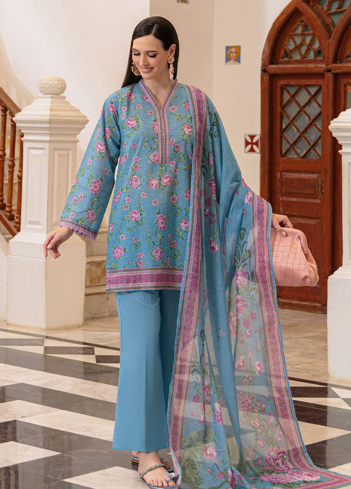 Elora A Floral By Gul Ahmed Printed Lawn 3 Piece Unstitched Suit GA26EAF D-CL 62136A