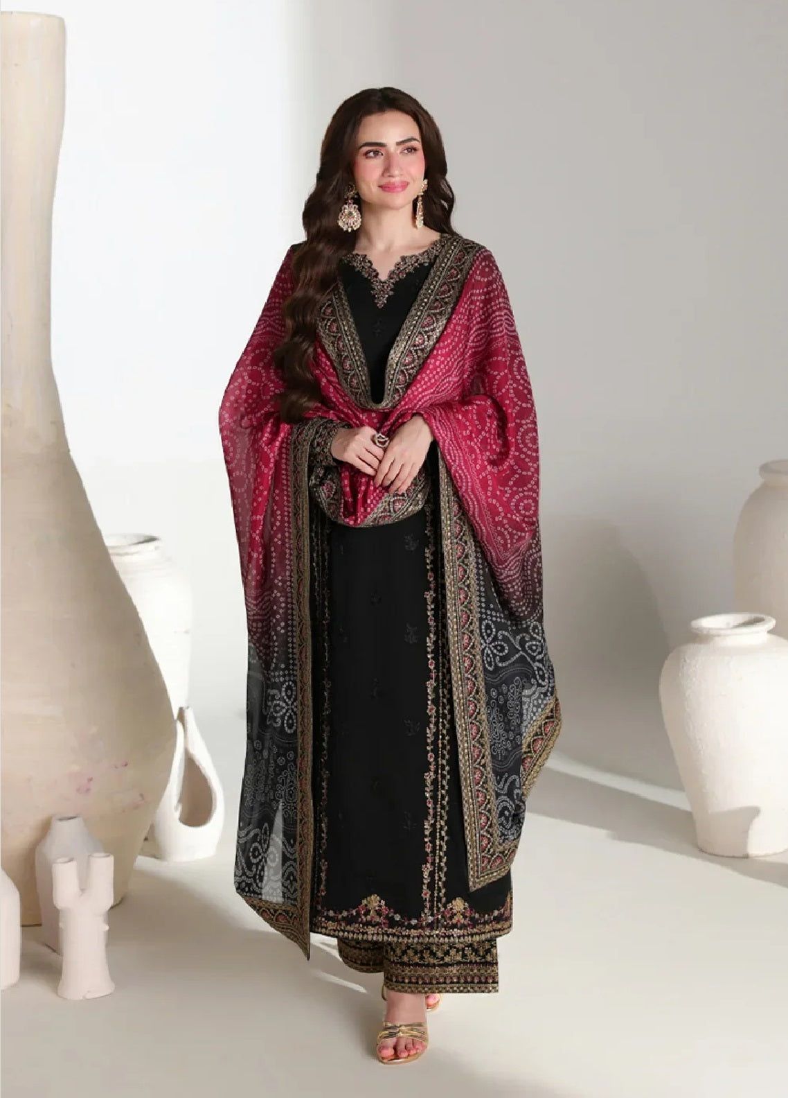 Ensembles By Azure Festive Embroidered Chiffon 3 Piece Unstitched Suit AZU26EF D-09 VERONA