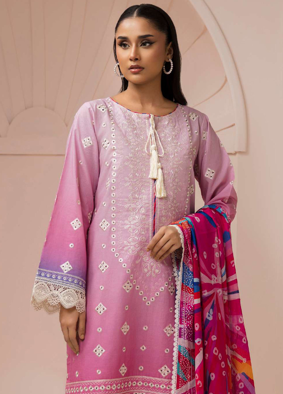 Essentail By Zellbury Embroidered Lawn 3 Piece Unstitched Suit WUS26E30443