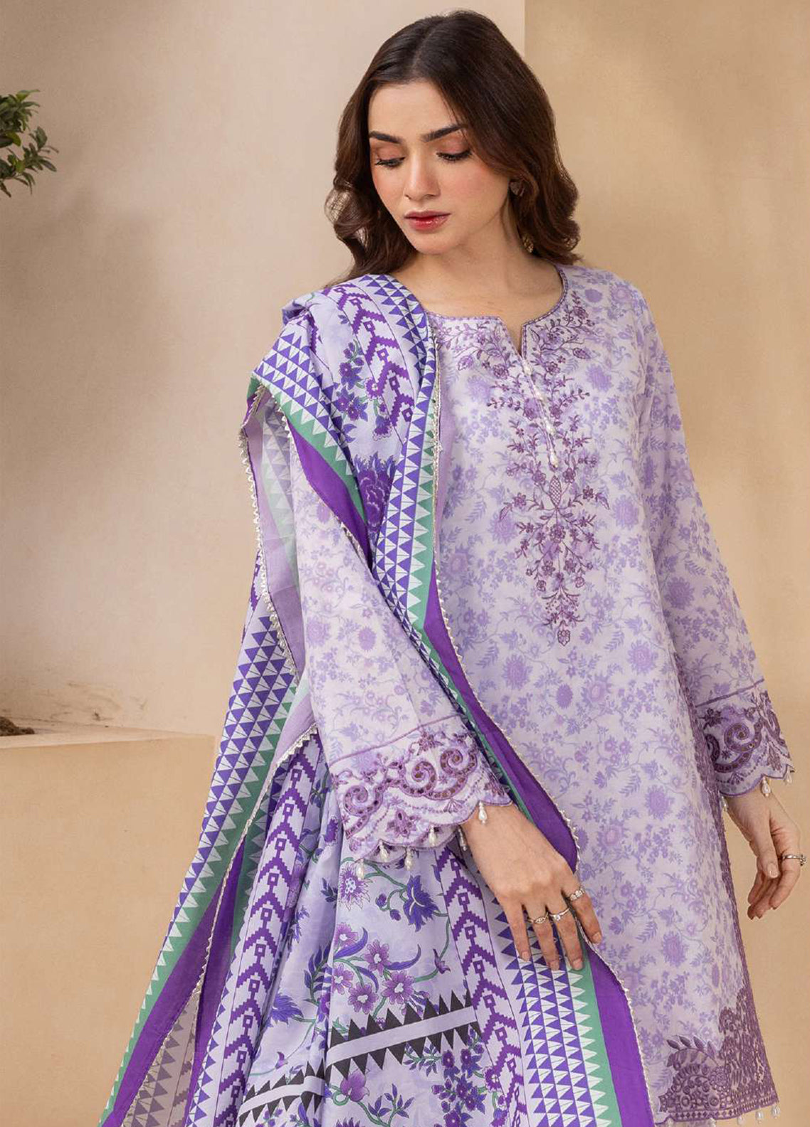 Essentail By Zellbury Embroidered Lawn 3 Piece Unstitched Suit WUS26E30712