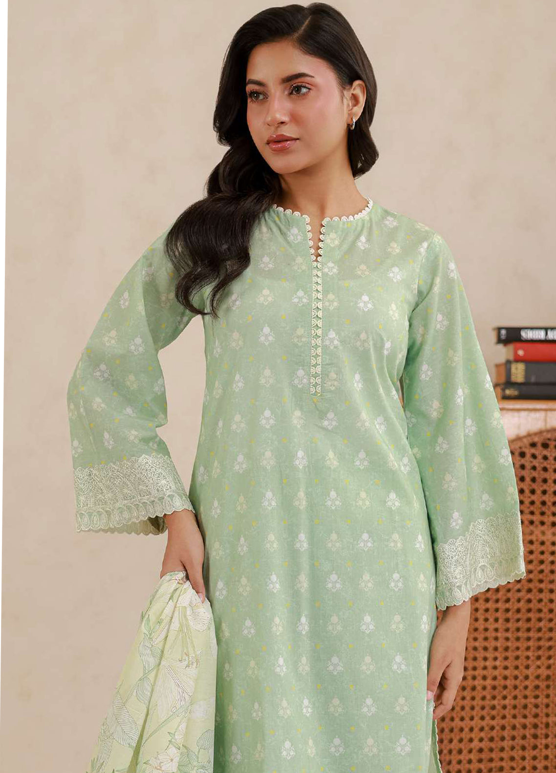 Essentail By Zellbury Embroidered Lawn 3 Piece Unstitched Suit WUS26E30780