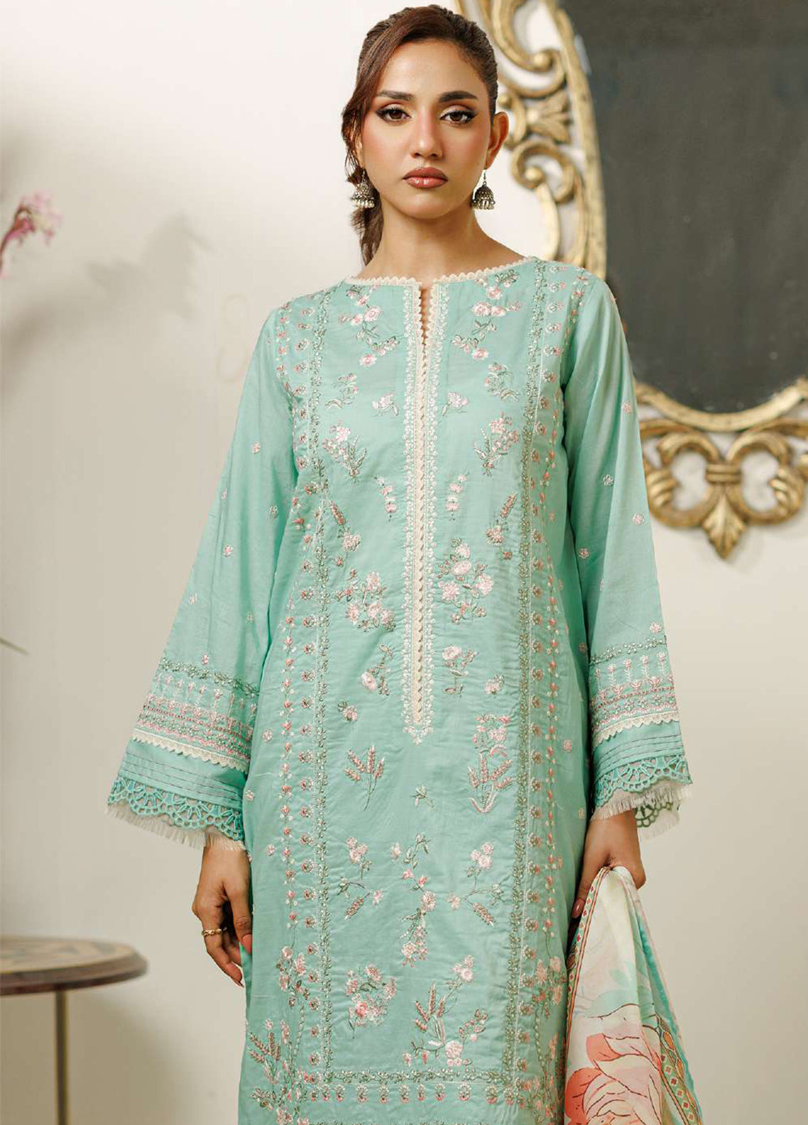 Essentail By Zellbury Embroidered Lawn 3 Piece Unstitched Suit WUS26E30845