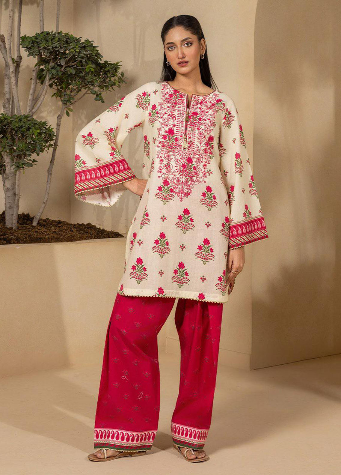 Essential By Zellbury Embroidered Lawn 2 Piece Unstitched Shirt & Trouser WUS26E20409