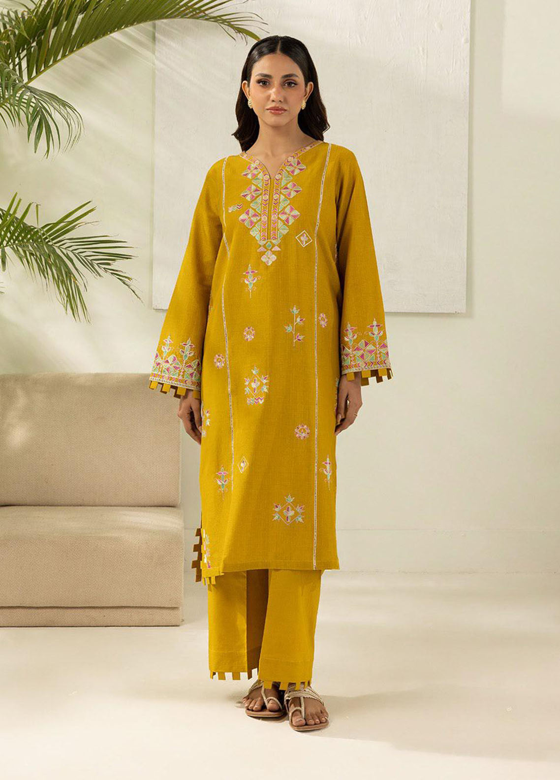 Essential By Zellbury Embroidered Lawn 2 Piece Unstitched Shirt & Trouser WUS26E21198