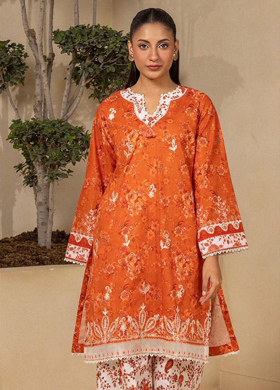 Essential By Zellbury Embroidered Lawn 2 Piece Unstitched Shirt & Trouser WUS26E21210