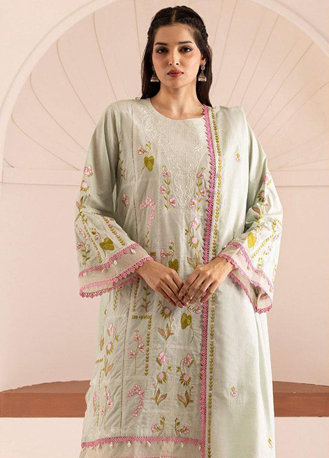 Essential By Zellbury Embroidered Lawn 3 Piece Unstitched Suit WUS26E30446