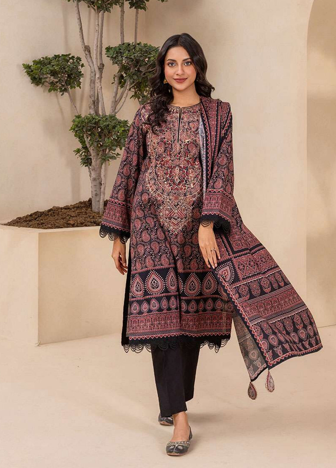 Essential By Zellbury Embroidered Lawn 3 Piece Unstitched Suit WUS26E30639