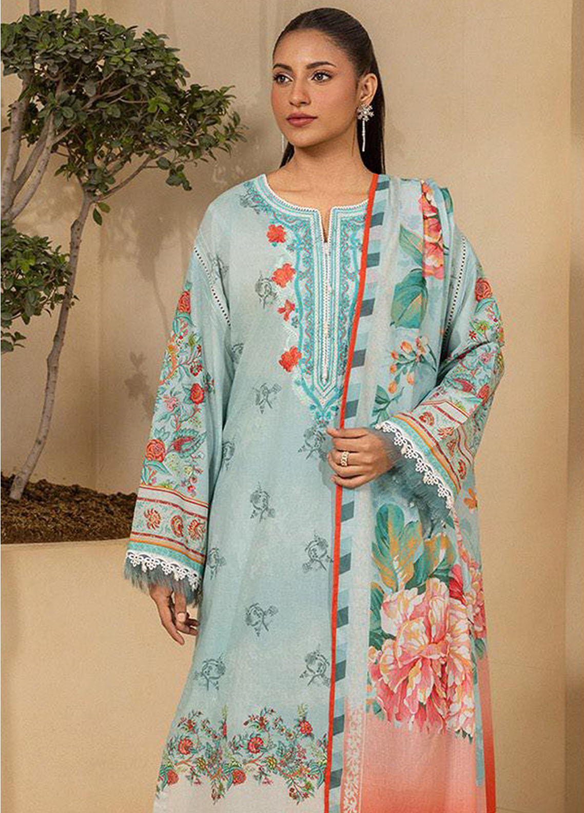 Essential By Zellbury Embroidered Lawn 3 Piece Unstitched Suit WUS26E30641