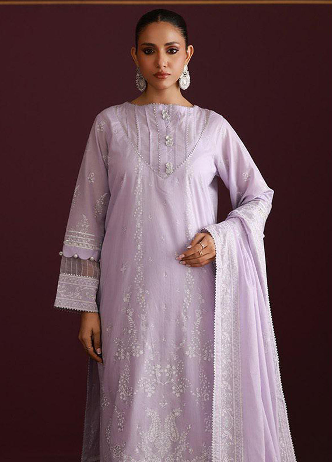 Essential By Zellbury Printed Lawn 3 Piece Unstitched Suit WUS26X30498