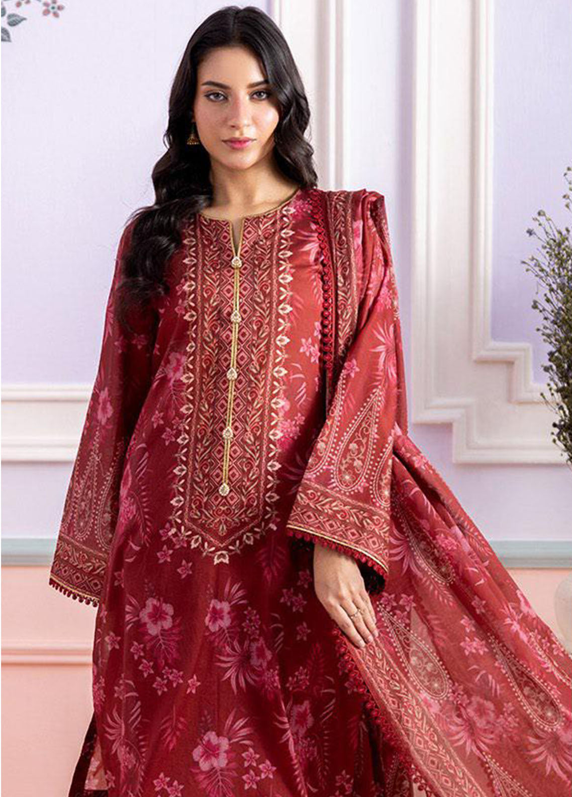 Essential By Zellbury Printed Lawn 3 Piece Unstitched Suit WUS26X30627