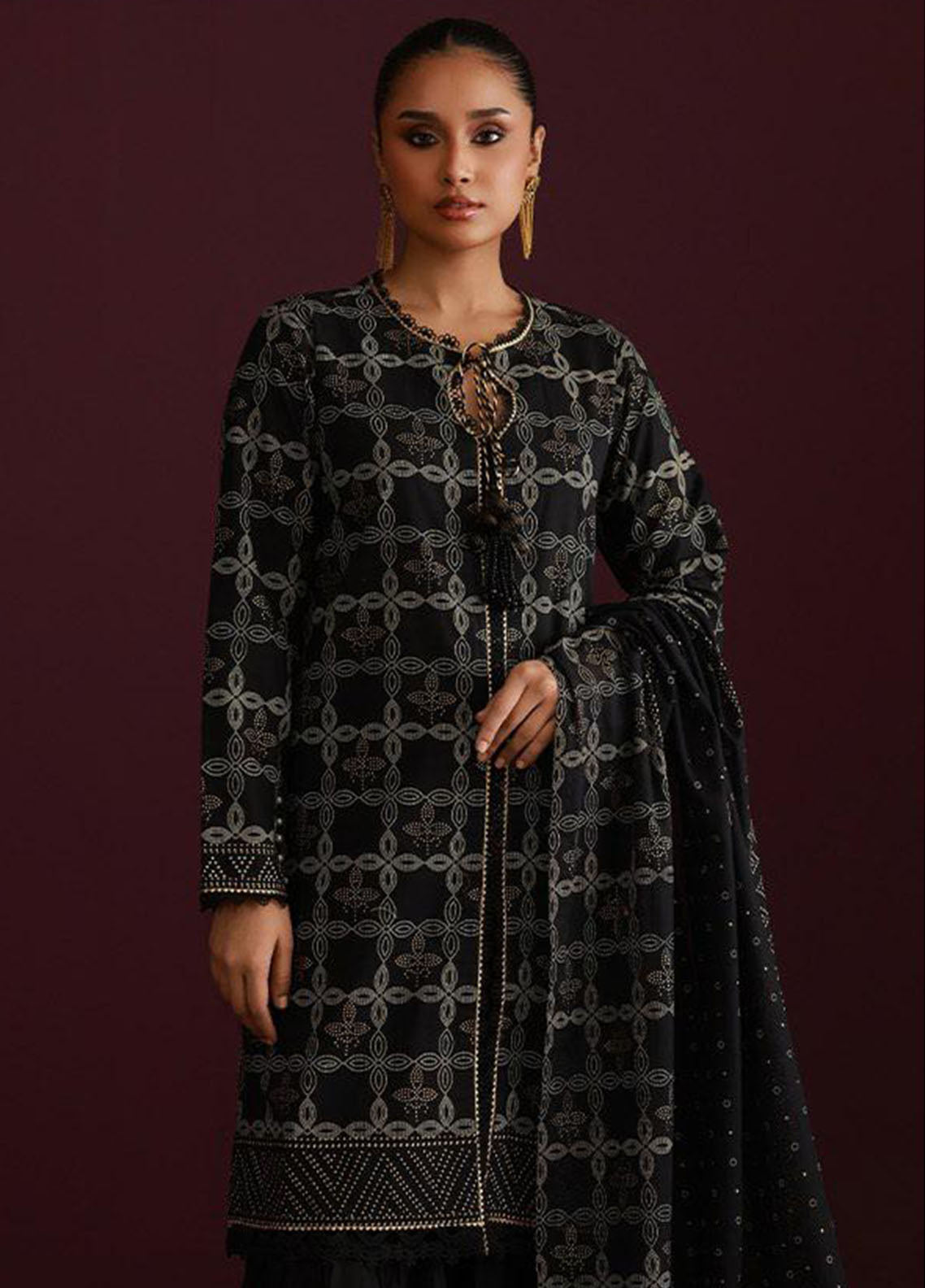 Essential By Zellbury Printed Lawn 3 Piece Unstitched Suit WUS26X30632