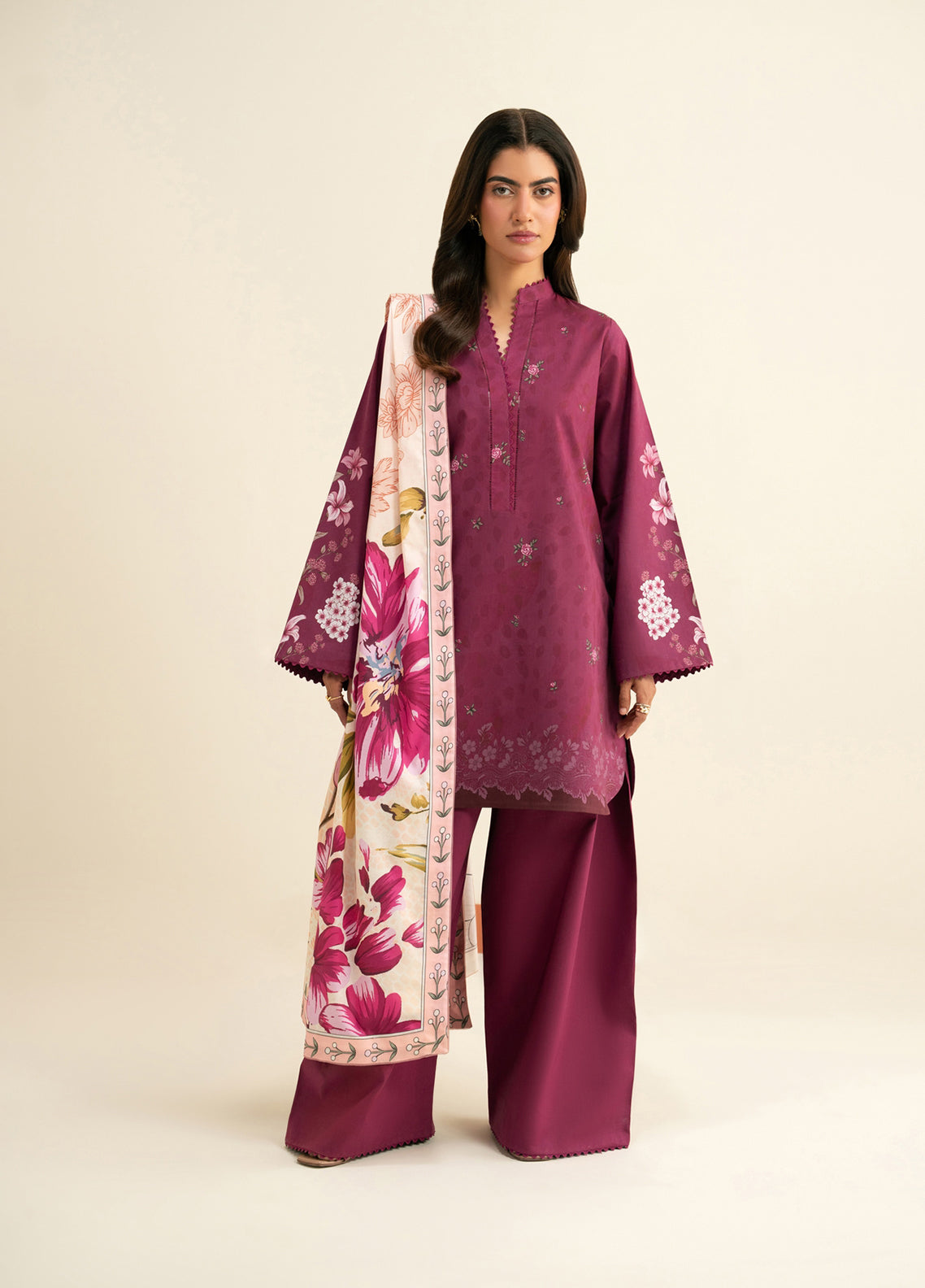 Essentials By Seran Embroidered Lawn 3 Piece Unstitched Suit SRN26EV2 D-09 MELROSE