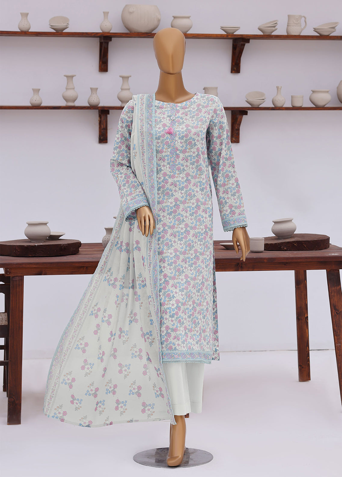 Everyday Prints By HZ Textile Printed Lawn 3 Piece Unstitched Suit HZ26FDP D-3322