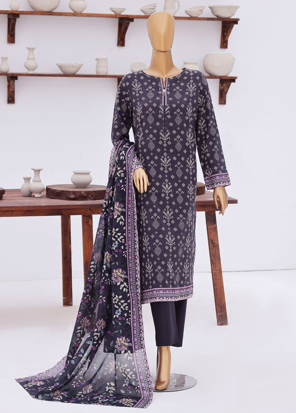 Everyday Prints By HZ Textile Printed Lawn 3 Piece Unstitched Suit HZ26FDP D-3325